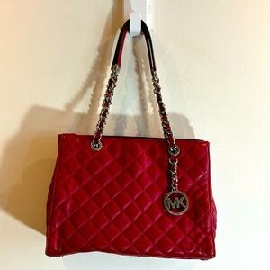 MICHAEL MICHAEL KORS Handbag Vegan Leather Quilted Chain On  Handle